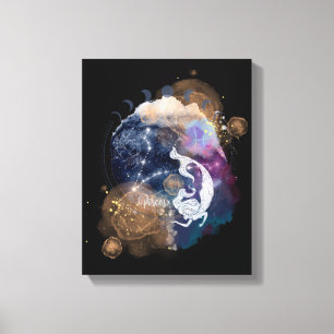Toile Poissons Zodiac fleurie art mur pour cadeau d'anni