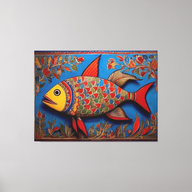 Toile PoissonToile : Les chefs-d'oeuvre d'art de Madhuba (Recto)