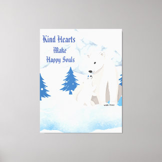 Toile Polar Bear and Cub Arctic Wildlife Canvas Print