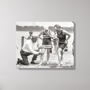 Toile Police de la Plage, 1922. Photo ancienne