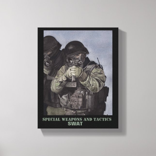 Toile Police de l'équipe SWAT Imprimer Aquarelle origina (Recto)