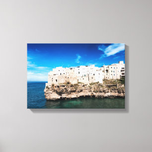 Toile Polignano a Mare maisons sur une falaise dans les 