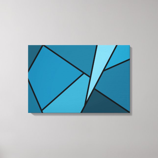 Toile Polygones Turquoises Abstraits (Recto)