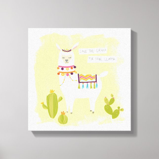 Toile Pom Pom Llama Rama - Sauvez le drame pour votre la (Recto)