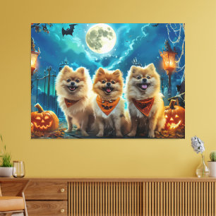 Toile Pomeranian Halloween Épouvantable
