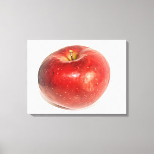 Toile Pomme rouge mûre - Art illustré