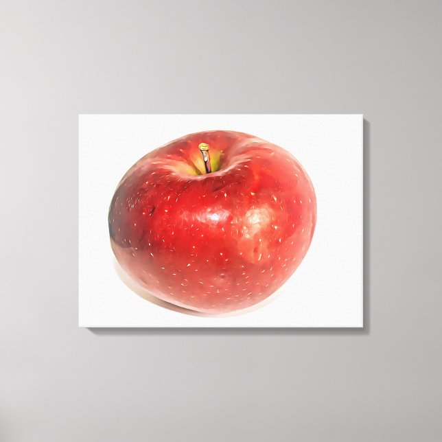 Toile Pomme rouge mûre - Art illustré (Recto)