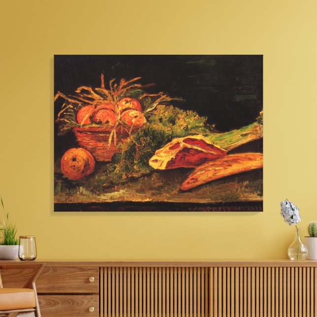 Toile Pommes, Viande et rouleau par Vincent van Gogh (Insitu(Salon))