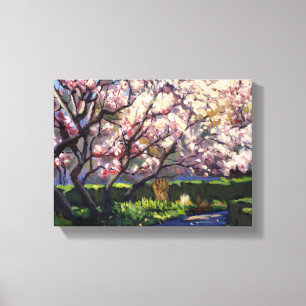 Toile Pommiers dans la peinture en fleurs