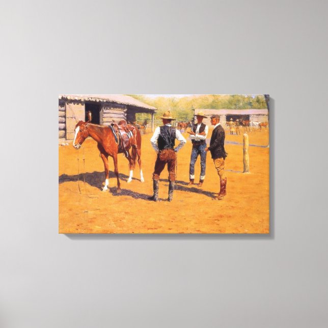 Toile Ponies Polo dans le Vieux-Ouest américain (Recto)