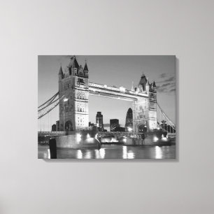 Toile Pont blanc noir de tour de Londres