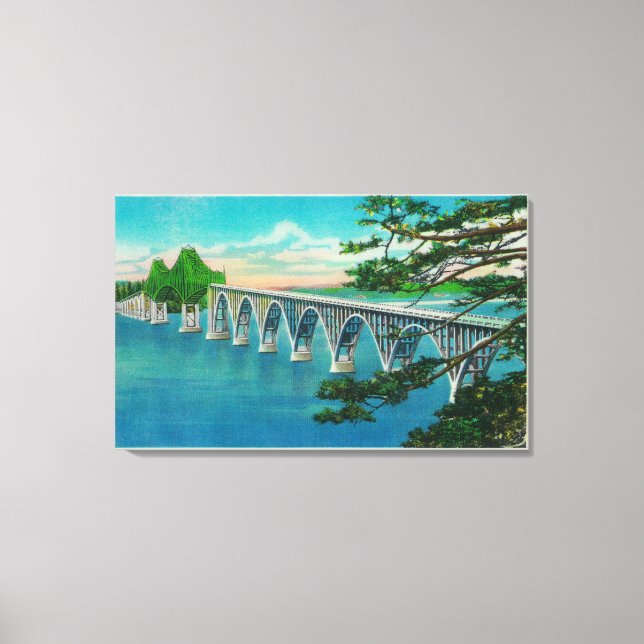 Toile Pont de Coos Bay à North Bend, Oregon (Recto)
