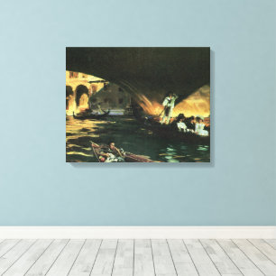 Toile Pont du Rialto, Grand Canal par John Singer Sargen