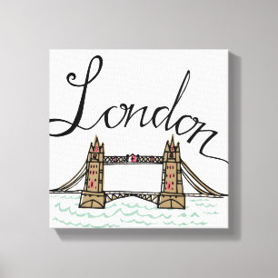 Toile Pont en lettres 2 de Londres de main