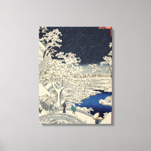 Toile Pont en tambour à Meguro et à colline de coucher