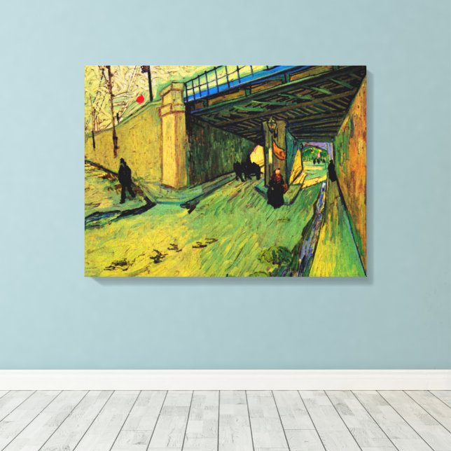 Toile Pont ferroviaire sur Montmajour par Vincent van Go (Insitu (Plancher de Bois))