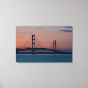 Toile Pont Mackinac À Dusk