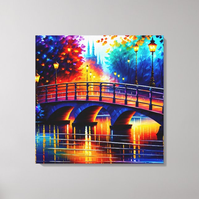 Toile Pont romantique dans le style de Leonid Afremov (Recto)