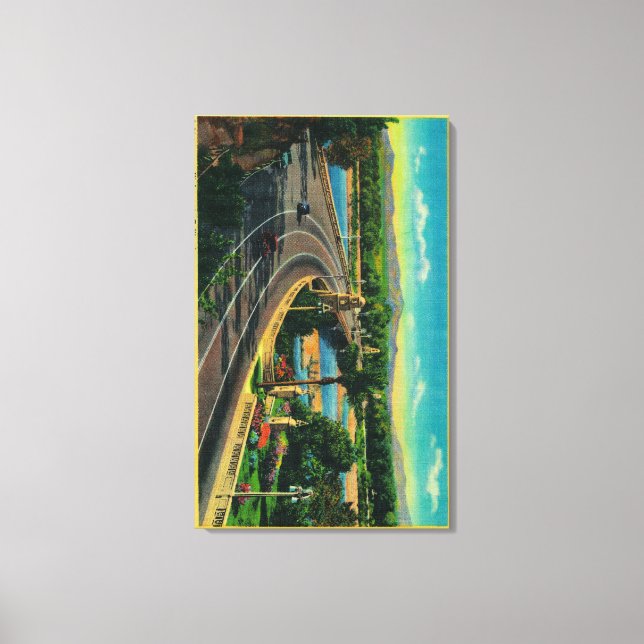 Toile Pont routier sur la rivière Père Noël Ana (Recto)