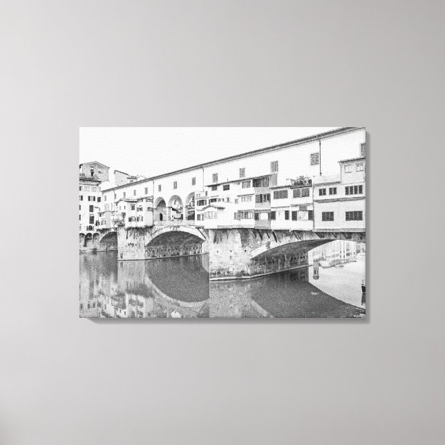 Toile Ponte Vecchio noir et blanc (Recto)