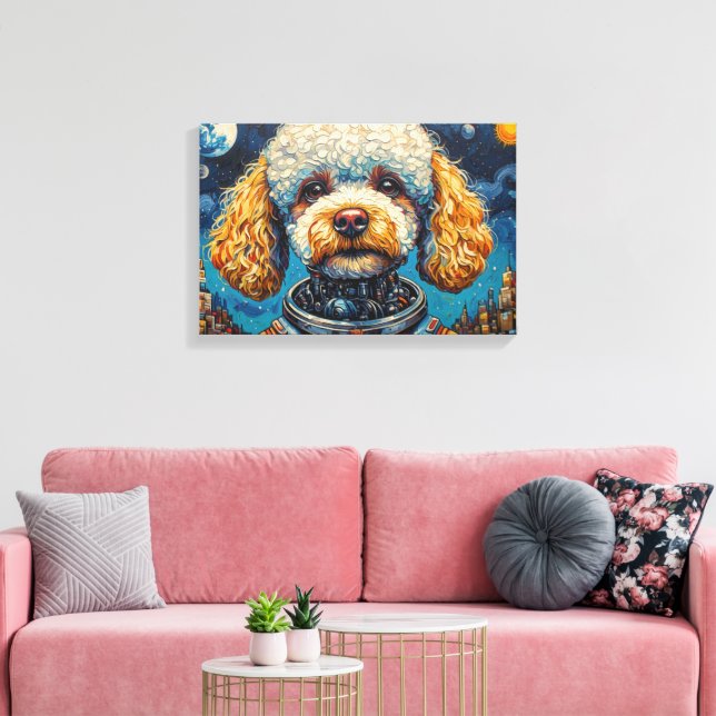 TOILE POODLE DANS L'ESPACE-9 (Insitu(Salon))