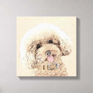 Toile Poodle (Jouet, Miniature) Peinture Chien Art origi