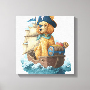 Toile Poodle Pirate � Drôle de chien de mer