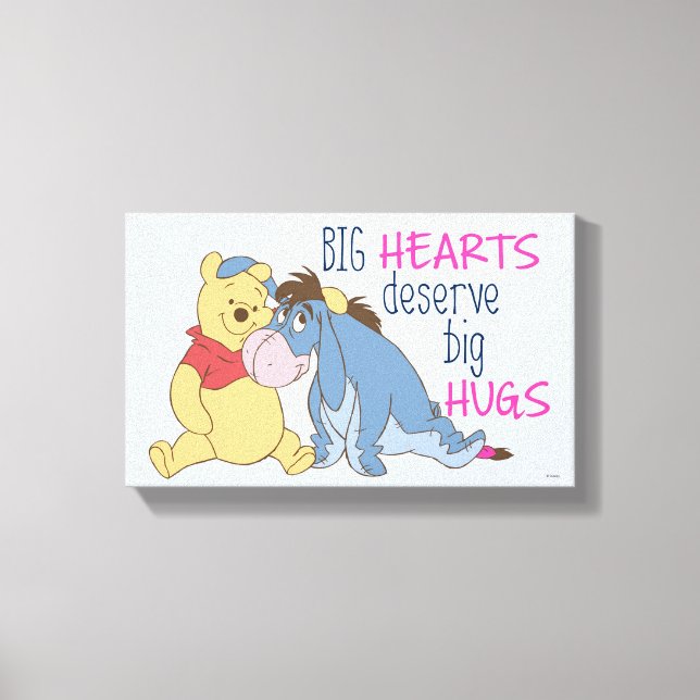 Toile Pooh & Eeyore | Big Hearts Mérite Big Hugs (Recto)