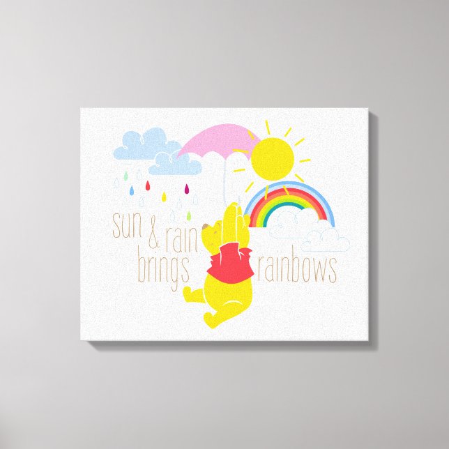 Toile Pooh | Sun & Rain Apporte Rainbows Citation (Recto)