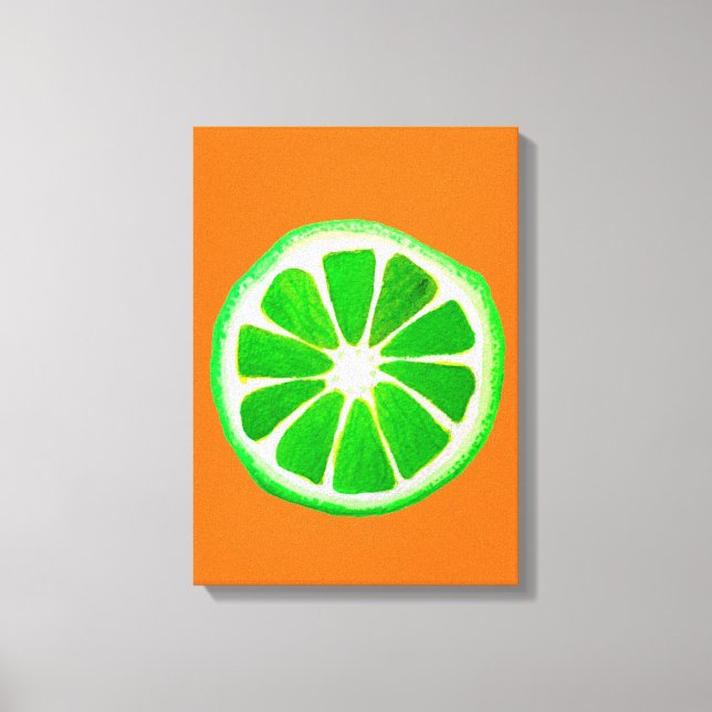 Toile Pop art agrumes citron vert fruit original aquarel (Recto)