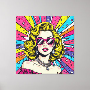 Toile Pop Art Explosion - Retro Glam Comic