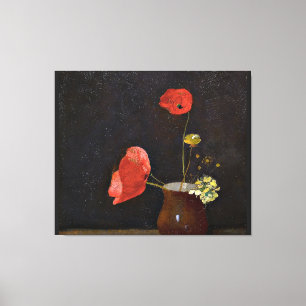 Toile Poppies, peinture florale d'Odilon Redon