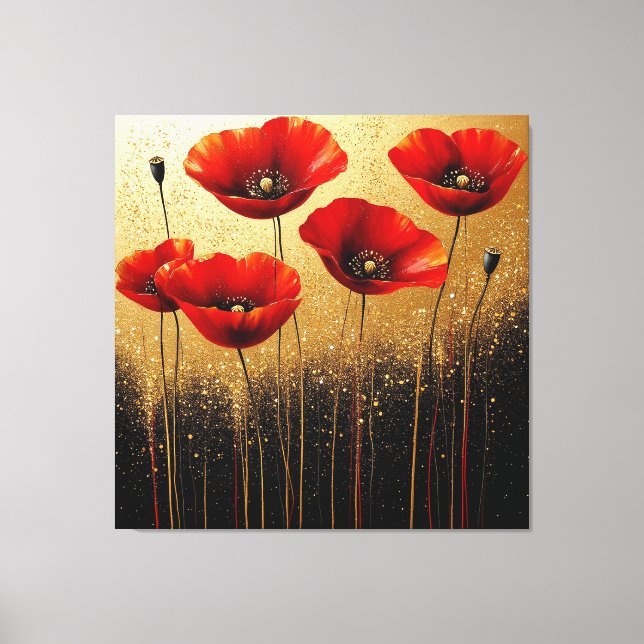 Toile Poppies rouges en effervescence (Recto)