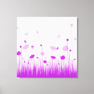 Toile Poppies violettes et blanches minimalistes prègnen