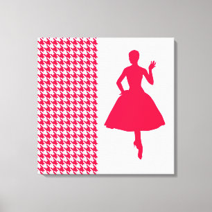 Toile Poppy Modern Houndstooth avec la mode Silhouette