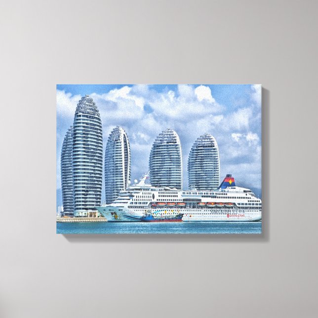 Toile Port de l'île de Sanya Hainan (Recto)