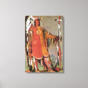 Toile Portait de chef indien Mato-Tope par George Catlin