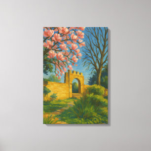 Toile Porte Blossom - Peinture Jardin Enchantée