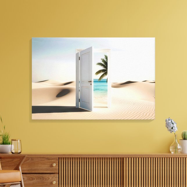 Toile Porte Désert Ouverte Avec Oasis Tropicale (Insitu(Salon))