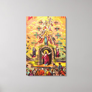 Toile Porte du Ciel Jésus embrassé par les anges