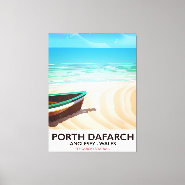 Toile Porth Dafarch, affiche de plage galloise anglesey (Recto)