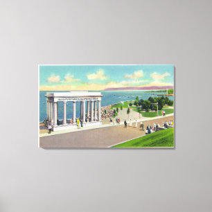 Toile Portique au-dessus de vue de Plymouth Rock de