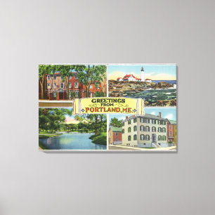 Toile Portland, MaineSalutations de avec Pittoresque