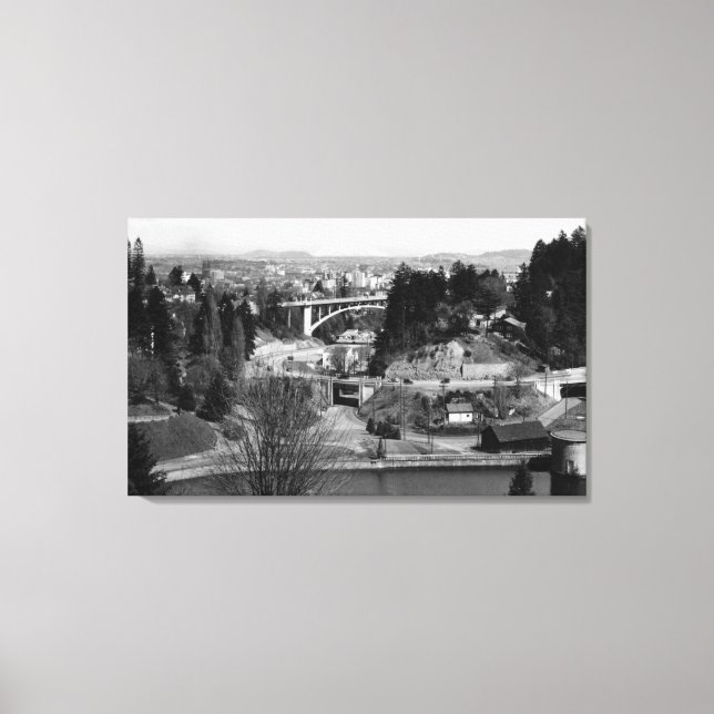 Toile Portland, OR Vue ville depuis City Park (Recto)