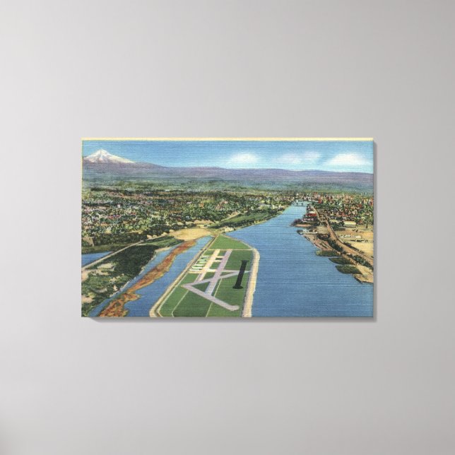 Toile Portland, Oregon - Swan Island Airport Regard (Recto)