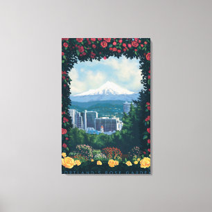 Toile Portland, scène de jardin d'OregonRose