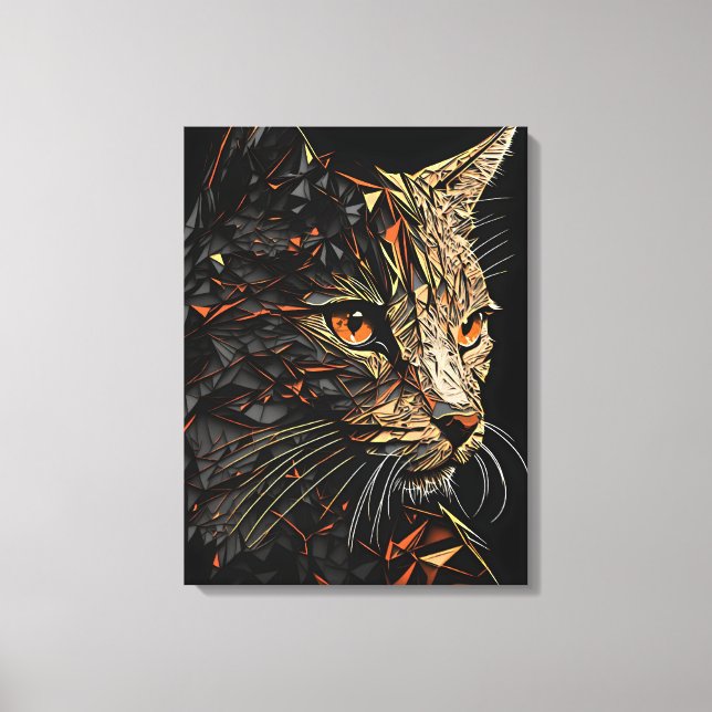 Toile Portrait abstrait de chat (Recto)