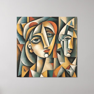 Toile Portrait Cubiste Art Imprimer Picasso Braque Inspi