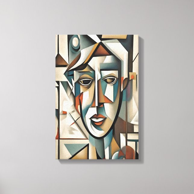 Toile Portrait Cubiste moderne Abstrait Mur Art Canvas (Recto)