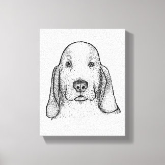 Toile Portrait de Basset Hound dessiné à la main sur toi
